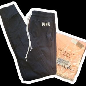 PINK Victoria's Secret Black Campus Jogger With Campus Tee